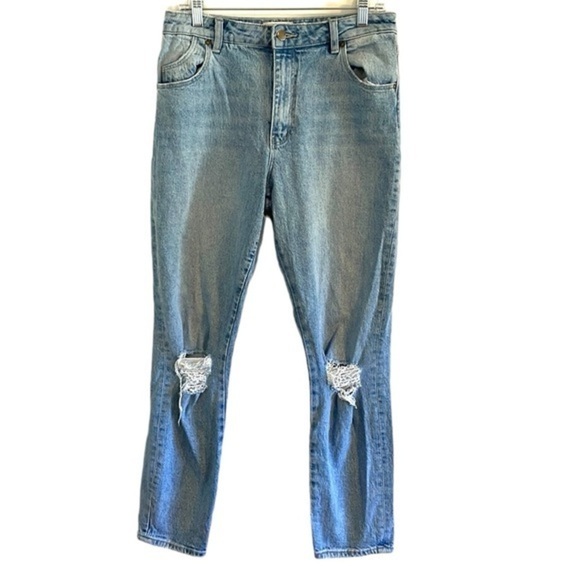 Rolla’s Miller Mid-High Rise Slim Jeans Women’s Size 30 Distressed Light Wash - Picture 2 of 10